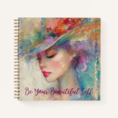  vrouw, wees je mooie zelf notitieboek (Voorkant)