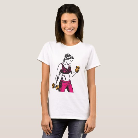 Vrouw Weight Personal Training Business T-shirt (Voorkant volledig)