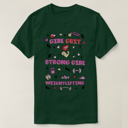 VROUW WEIGHTLIFTING L GRIT T-SHIRT (Design voorkant)