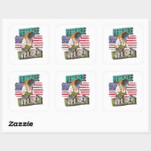 Vrouw welder Amerikaanse vlag cadeau lassingkoning Vierkante Sticker (Vel)