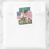 Vrouw welder Amerikaanse vlag cadeau lassingkoning Vierkante Sticker (Tas)