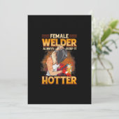Vrouw Welder houdt altijd hotter Aankondiging (Staand voorkant)