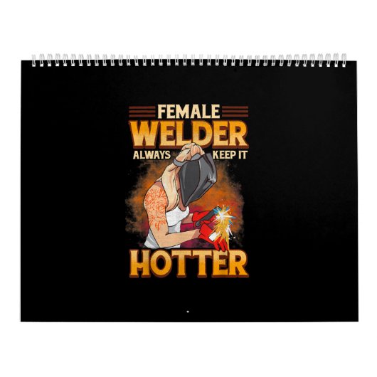 Vrouw Welder houdt altijd hotter Kalender (Hoes)