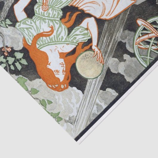 Vrouw Wetenschap door Eugene Grasset Tissuepapier (Detail)