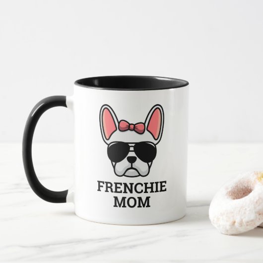 Vrouw White French Bulldog Frenchie Dog mama Mok (Met donut)