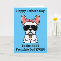 Vrouw White French Bulldog Vaderdag Card