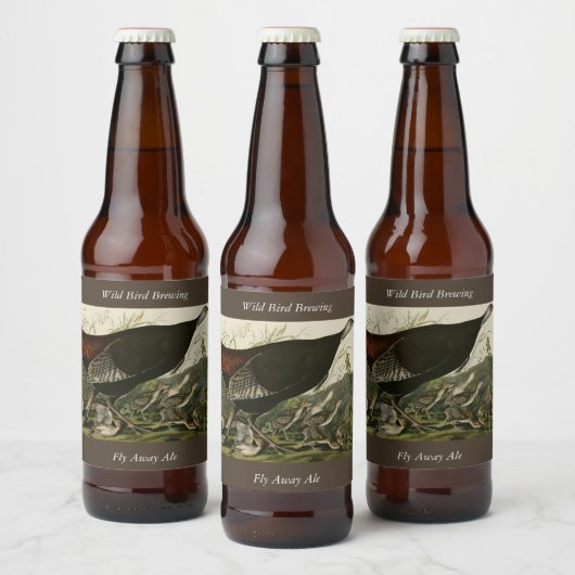 Vrouw Wild Turkey from Audubon's Birds of America Bier Etiket (Flessen)