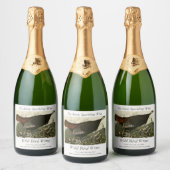 Vrouw Wild Turkey from Audubon's Birds of America Sparkling Wijnetiket (Flessen)