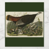 Vrouw Wild Turkey from Audubon's Birds of America Wijn Etiket (Enkel label)