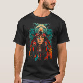 Vrouw Wolf Head T-shirt (Voorkant)