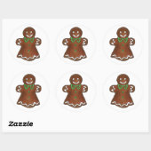 Vrouw Woman Kerstfeestdagen Koekjes Ronde Sticker (Vel)