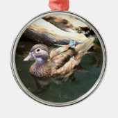 Vrouw Wood Duck Metalen Ornament (Voorkant)