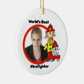 Vrouw World's beste brandweerman Ornament (Rechts)