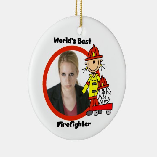 Vrouw World's beste brandweerman Ornament (Rechts)