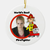 Vrouw World's beste brandweerman Ornament (Voorkant)