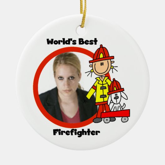 Vrouw World's beste brandweerman Ornament (Voorkant)
