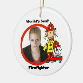 Vrouw World's beste brandweerman Ornament (Links)