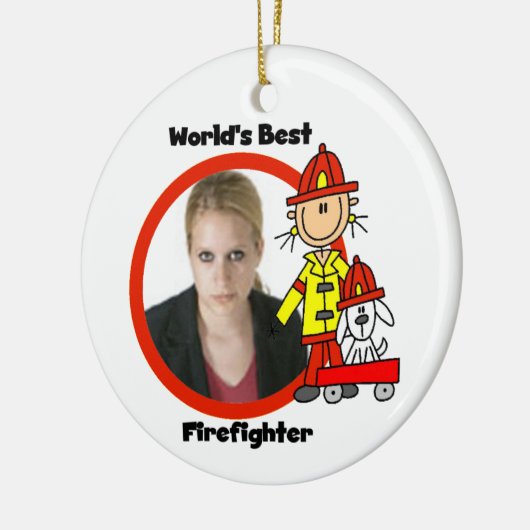 Vrouw World's beste brandweerman Ornament (Links)