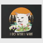 Vrouw Yelling bij kattenthema, Kattenthema Cadeaupapier (Vlak)