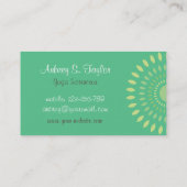 Vrouw Yoga Instructeur Groene Visitekaartjes (Achterkant)