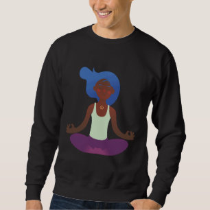Vrouw Yoga Lotus Positie Vector Trui