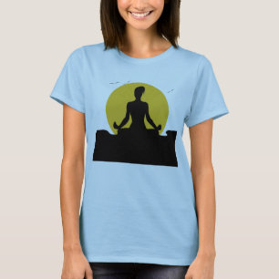 Vrouw Yoga Meditating Sunshine T-Shirt