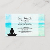 ** Vrouw Yoga Ocean Beach Mindfulness Meditatie Visitekaartje (Achterkant)