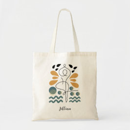 Vrouw Yoga Pose / Abstract gepersonaliseerd Tote Bag