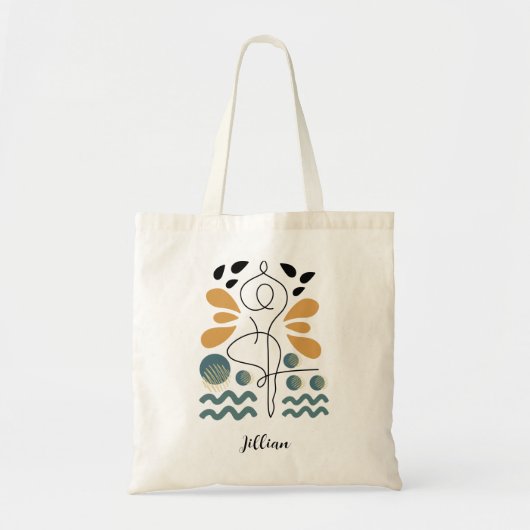 Vrouw Yoga Pose / Abstract gepersonaliseerd Tote Bag (Voorkant)