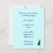 Vrouw zanger, karaoke verjaardagsfeestuitnodiginge kaart (Achterkant)