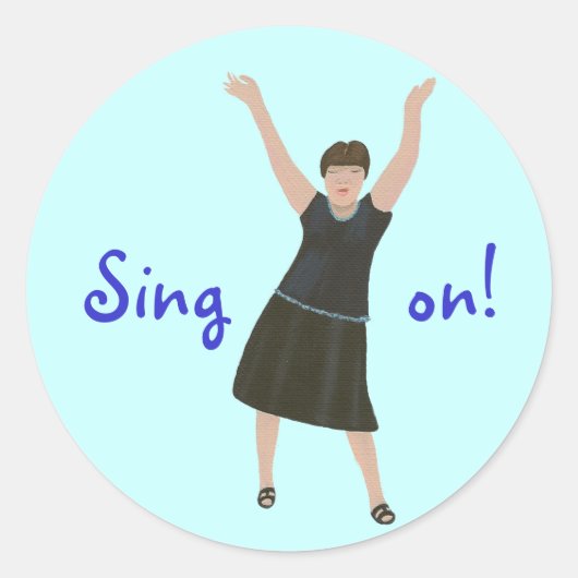Vrouw zangeres, Sing On, karaoke stickers (Voorkant)