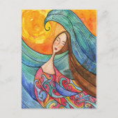 Vrouw Zee Ocean Art Briefkaart (Voorkant)
