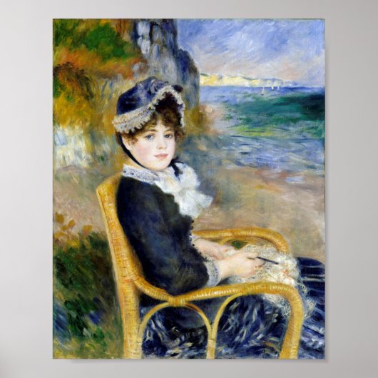 Vrouw: zee van Pierre-Auguste Renoir Poster (Voorkant)