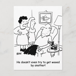 Vrouw zegt dat man niet probeert om verleid te wor briefkaart
