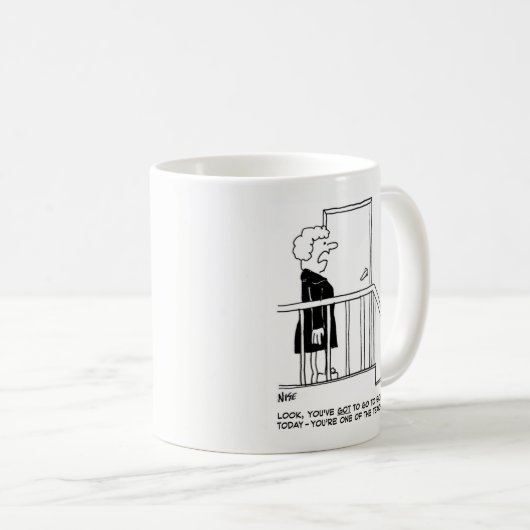 Vrouw zegt: "Je moet naar school" Koffiemok (Voorkant rechts)