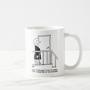 Vrouw zegt: "Je moet naar school" Koffiemok