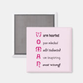 VROUW zelfrespect inspirerend roze Magneet (Voorkant / Achterkant)