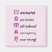 VROUW zelfrespect inspirerend roze Magneet (Voorkant)