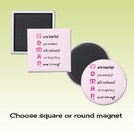 VROUW zelfrespect inspirerend roze Magneet