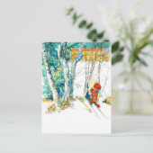 Vrouw zet haar huid op briefkaart (Staand voorkant)