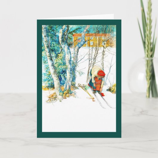 Vrouw zet haar huid op feestdagen kaart (Voorkant)