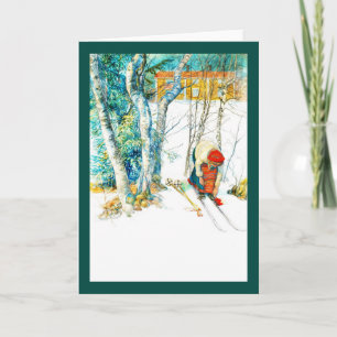 Vrouw zet haar huid op feestdagen kaart