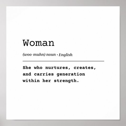 Vrouw – Zij die generaties draagt Poster (Voorkant)