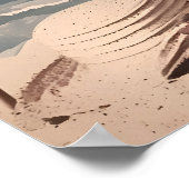   vrouw zit op het strand poster (Hoek)