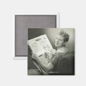 Vrouw zit voorgezeten magneet (Voorkant / Achterkant)