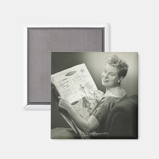 Vrouw zit voorgezeten magneet (Voorkant / Achterkant)