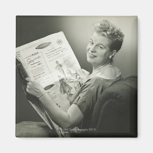 Vrouw zit voorgezeten magneet (Voorkant)