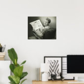 Vrouw zit voorgezeten poster (Thuiskantoor)