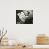 Vrouw zit voorgezeten poster (Keuken)