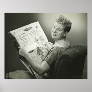 Vrouw zit voorgezeten poster